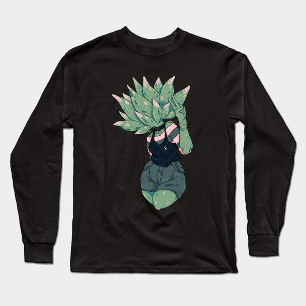 Pip Succulent Monster Girl Long Sleeve T-Shirt by The Craft Coven